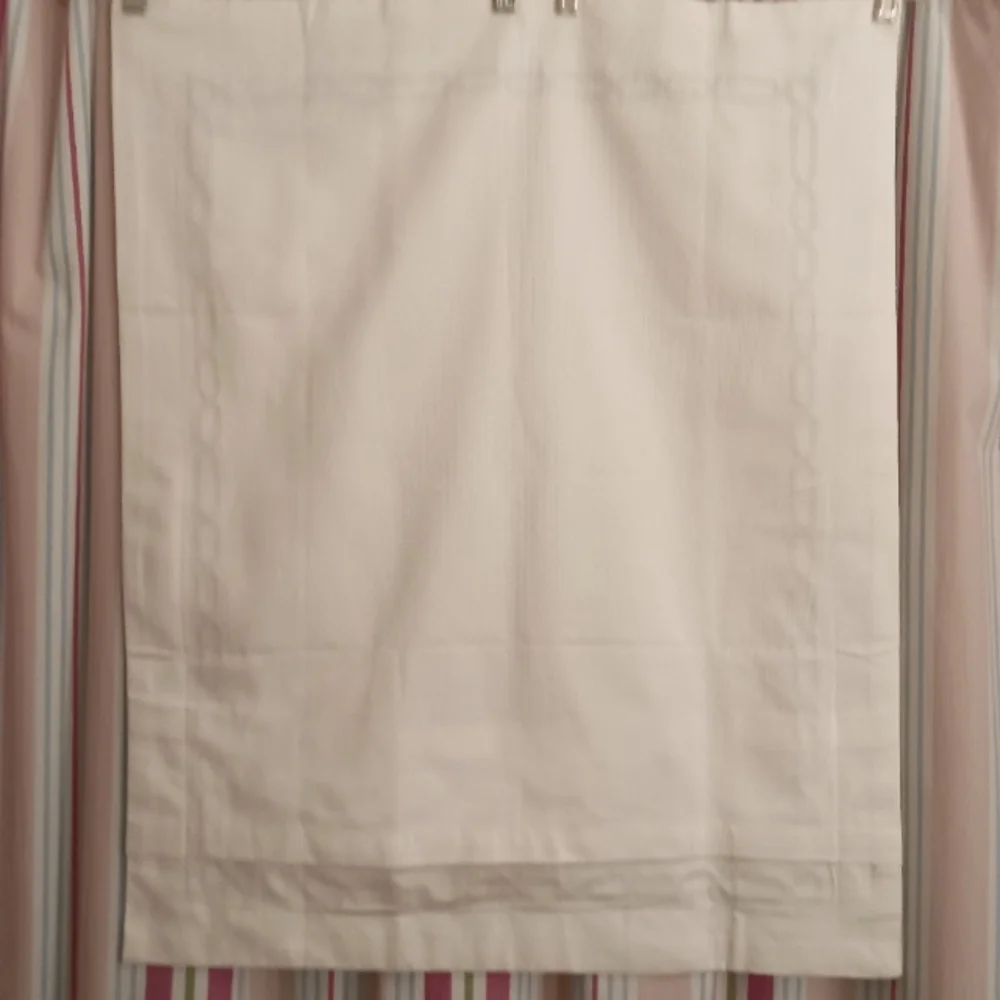 Pottery Barn Cotton Bedford Cord Standard Sham w/ Green White Chain Trim